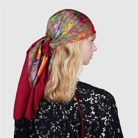 gucci model headscarf|authentic gucci silk scarf.